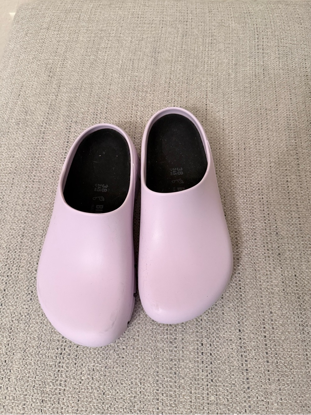Birkenstock lilac clogs